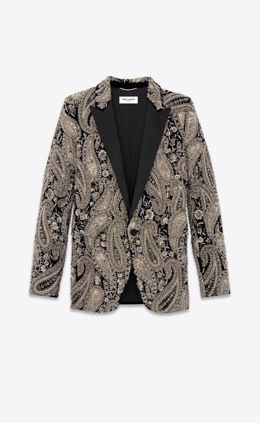 Velvet jacket embroidered with paisley crystals